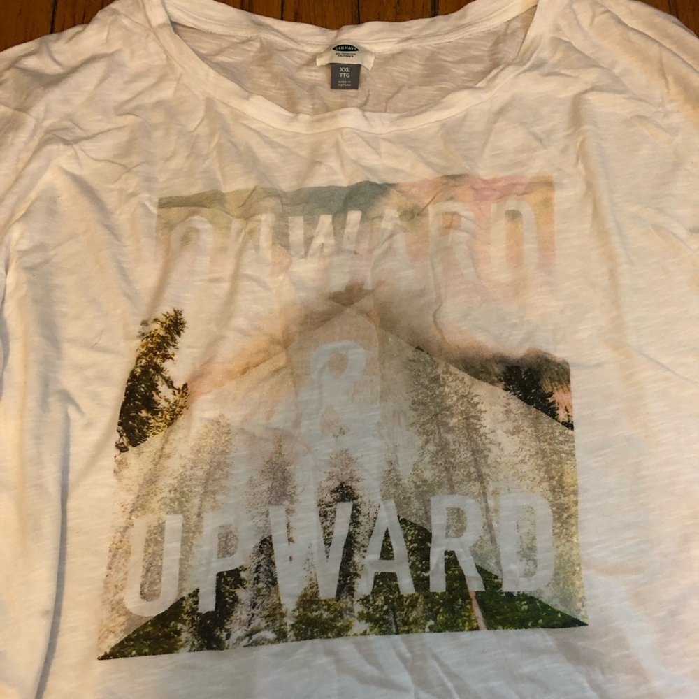 White graphic tee